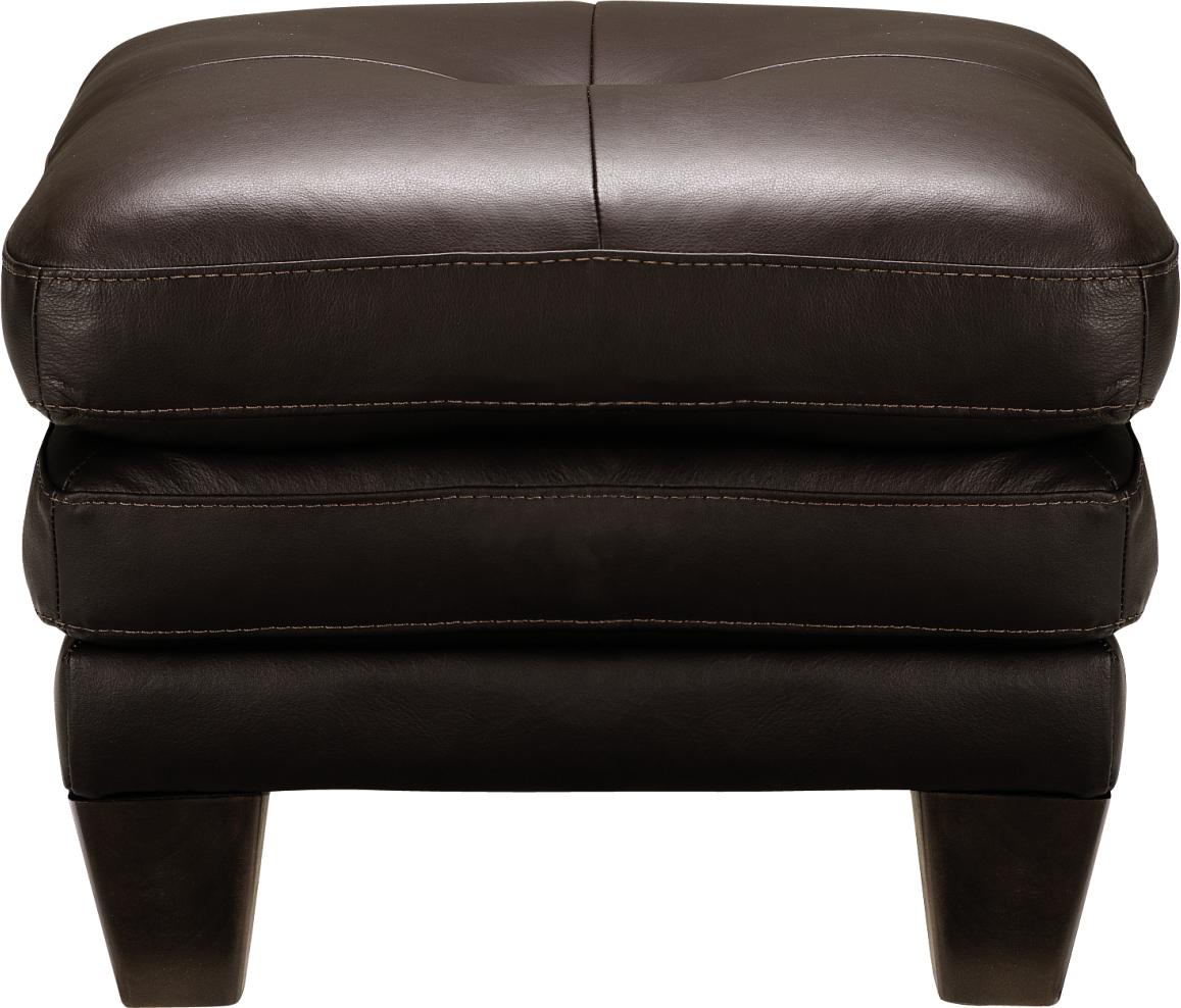Veneto Chocolate Leather Ottoman
