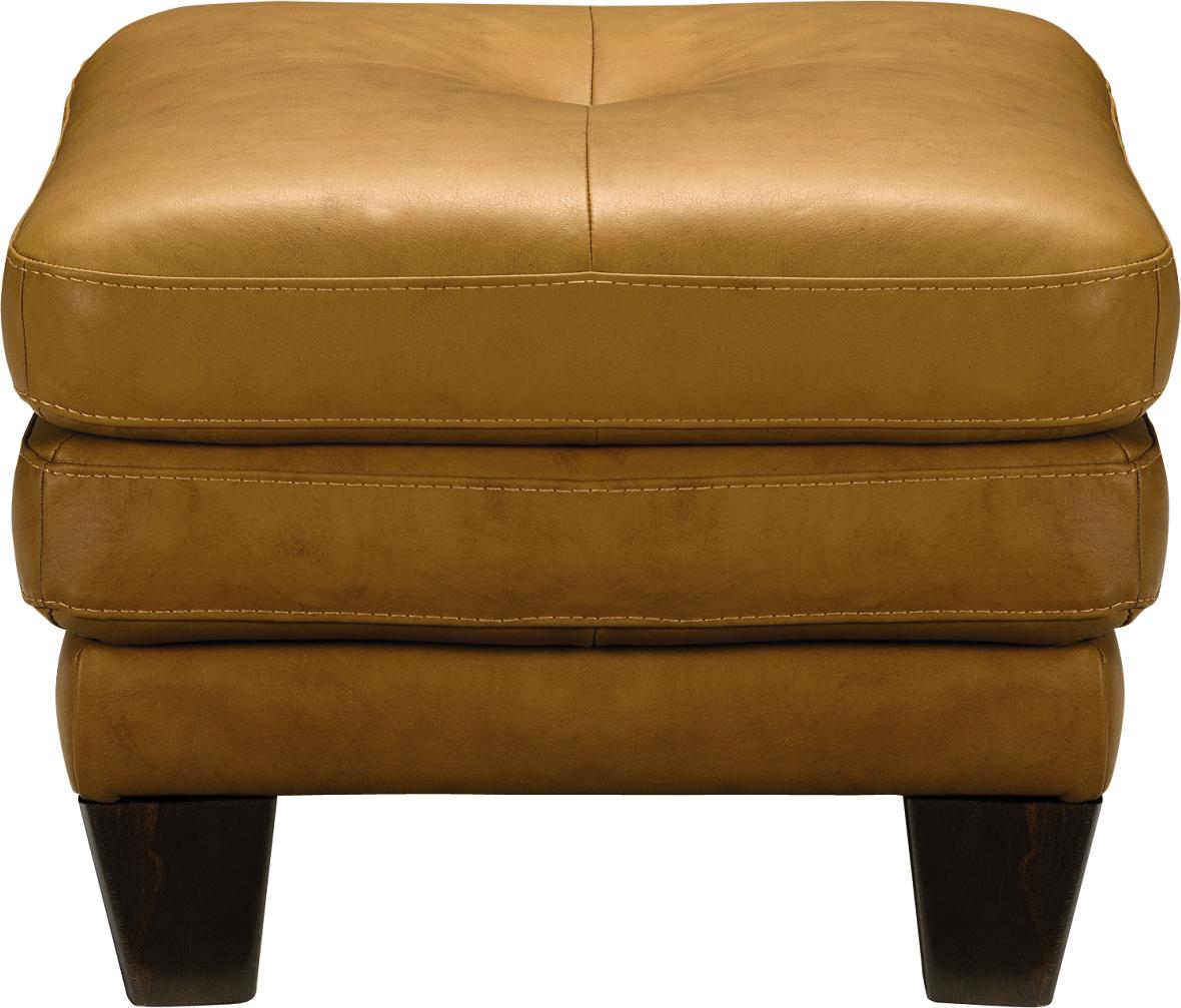 Veneto Camel Leather Ottoman