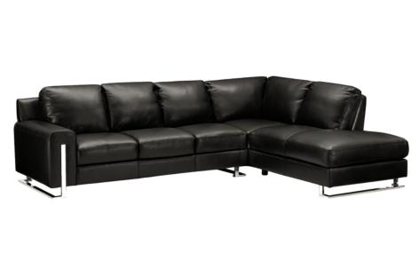 Lorenzo Black 2-PC Leather Sectional