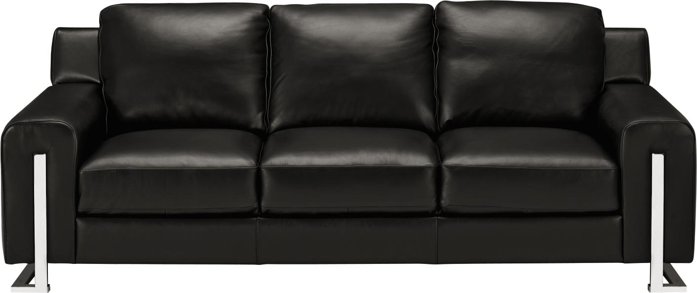 Lorenzo Black Leather Sofa