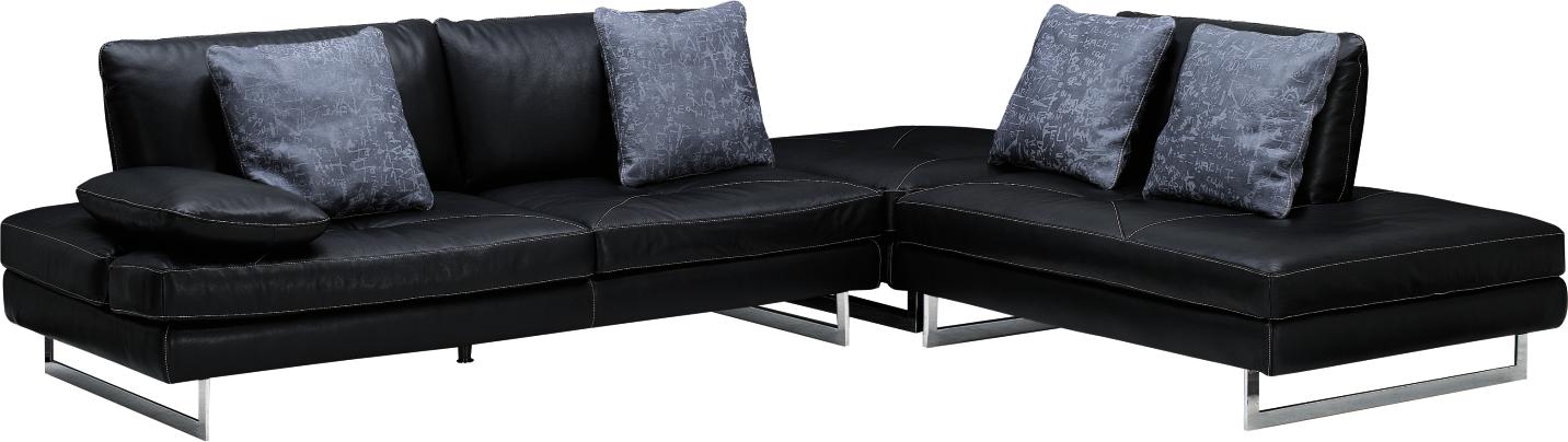 Dolce Blue 3-pc Leather Sectional