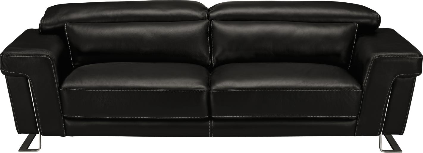 Giovanni Black Leather Sofa
