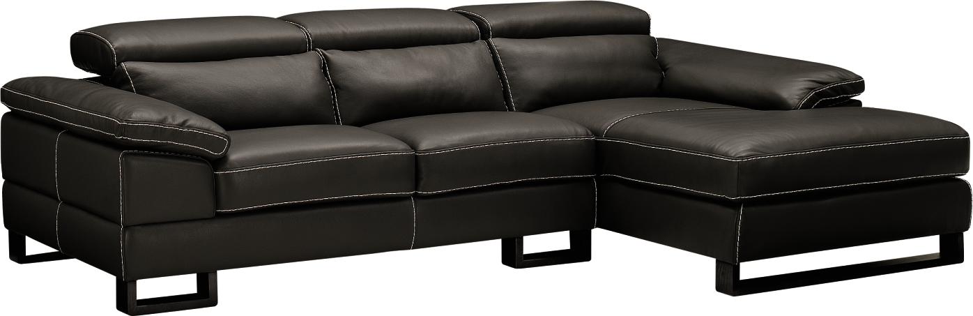 Romano Gray 2-pc Leather Sectional