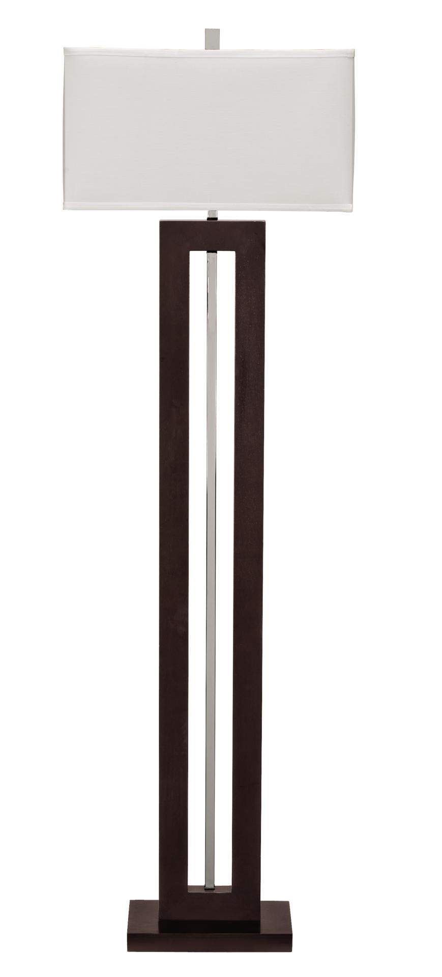 Wood With Metal 61" Floor Lamp