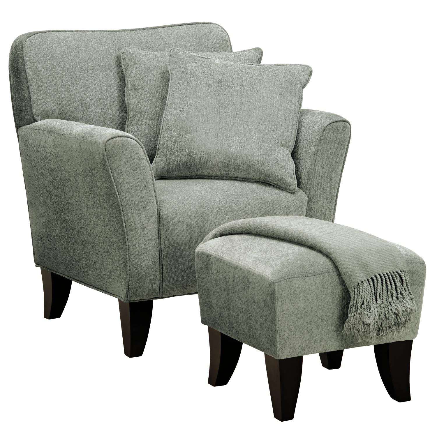 Napa Blue 5-pc Chair, Ottoman, Pillows & Throw Package