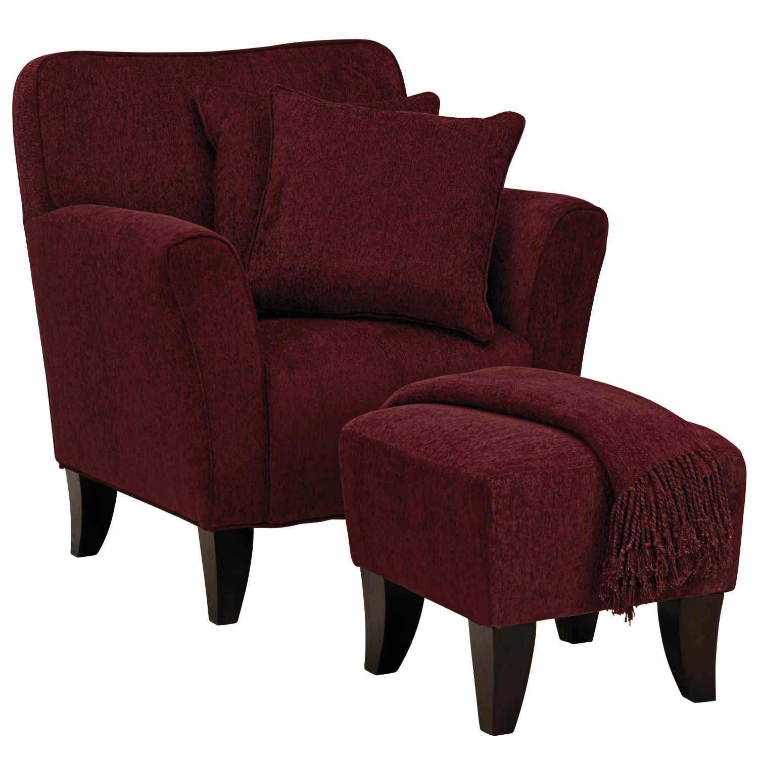 Napa Berry 5-pc Chair, Ottoman, Pillows & Throw Package