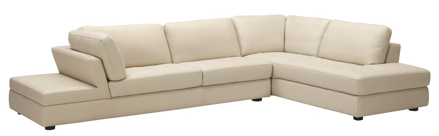 Cortez White 2-pc Leather Sectional