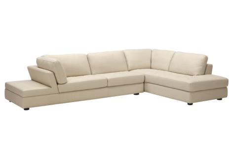 Cortez White 2-PC Leather Sectional