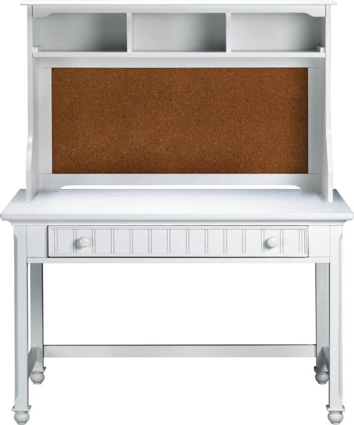 Sea Island Youth White Computer Desk With Hutch