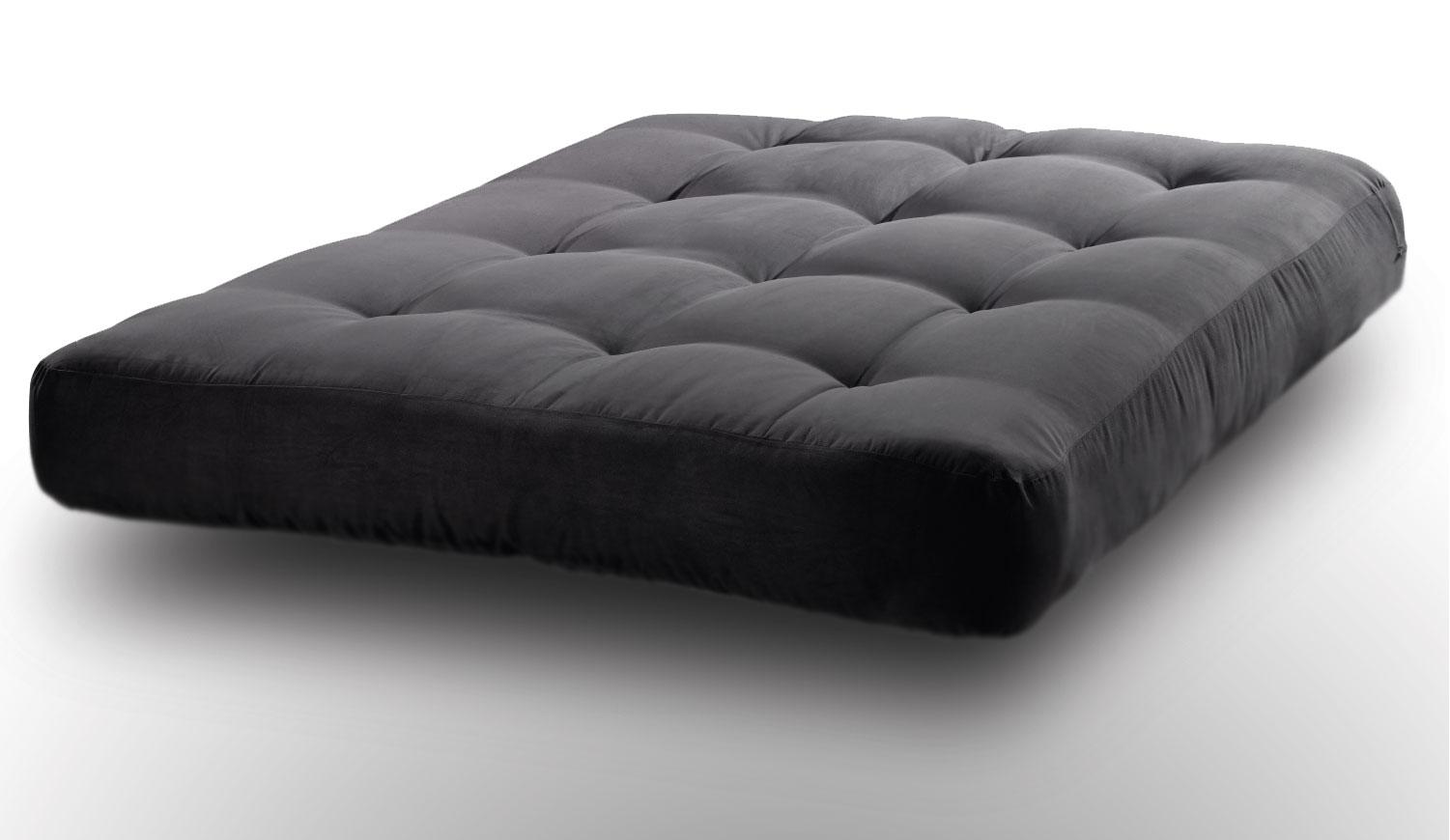 9" Innerspring Black Microfiber Futon Mattress