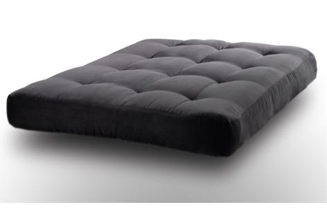 9" Innerspring Black Microfiber Futon Mattress