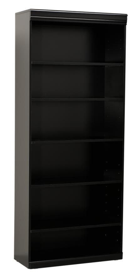 Black 5-shelf 6' Bookcase