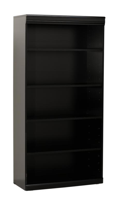 Black 4-shelf 5' Bookcase