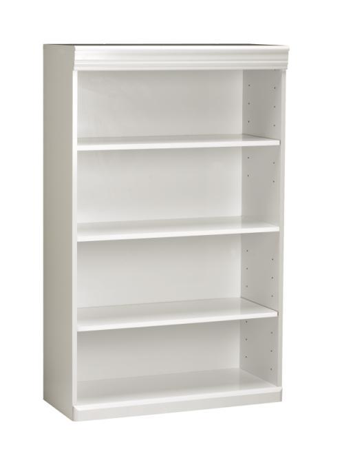 White 3-shelf 4' Bookcase