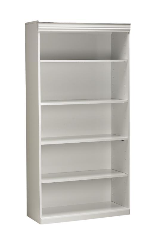 White 4-shelf 5' Bookcase