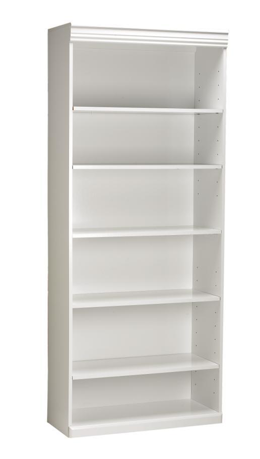 White 5-shelf 6' Bookcase