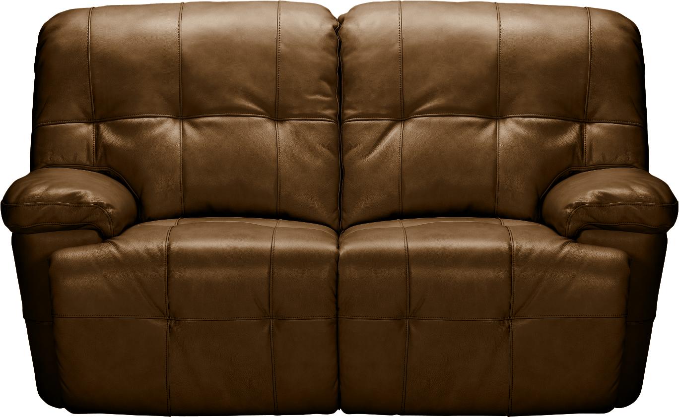 Collins Brown Leather Reclining Loveseat