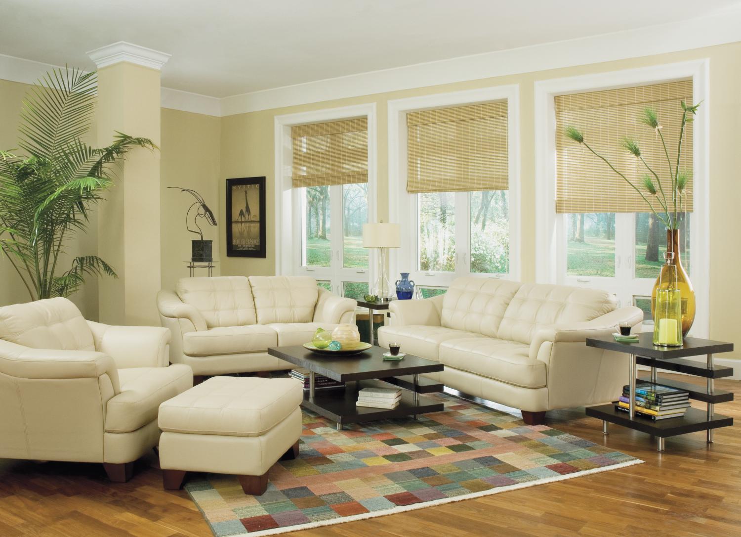 Jaclyn Taupe 2-pc Leather Sofa & Loveseat