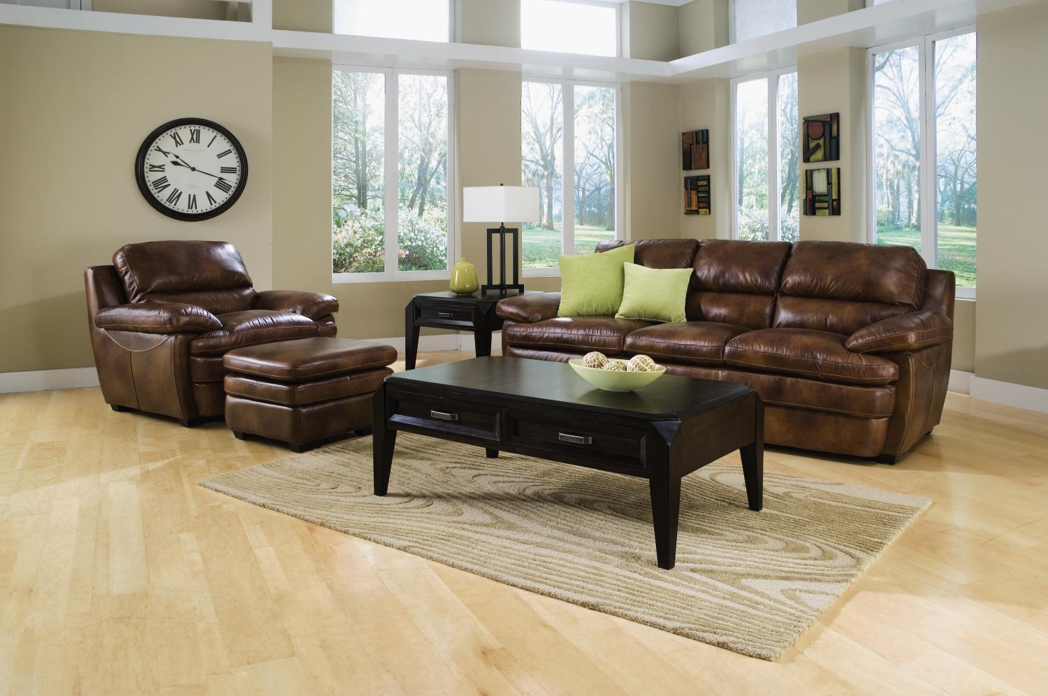Tempe Saddle 2-pc Leather Sofa & Chair Package
