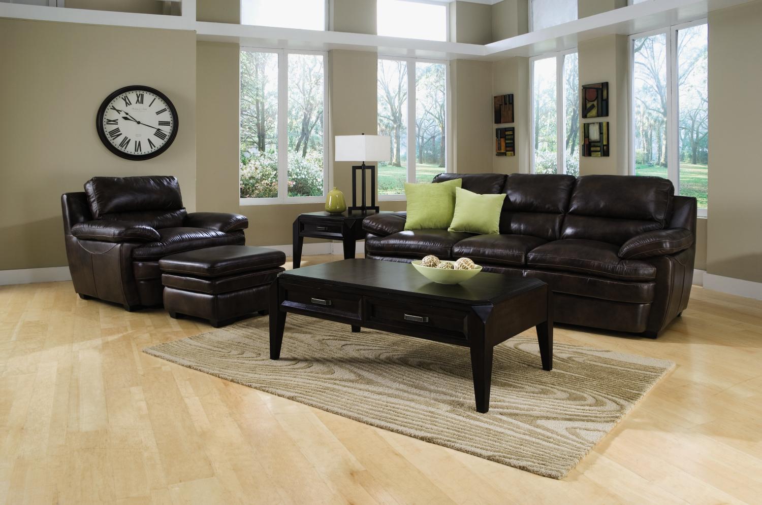 Tempe Chocolate 2-pc Leather Sofa & Chair Package