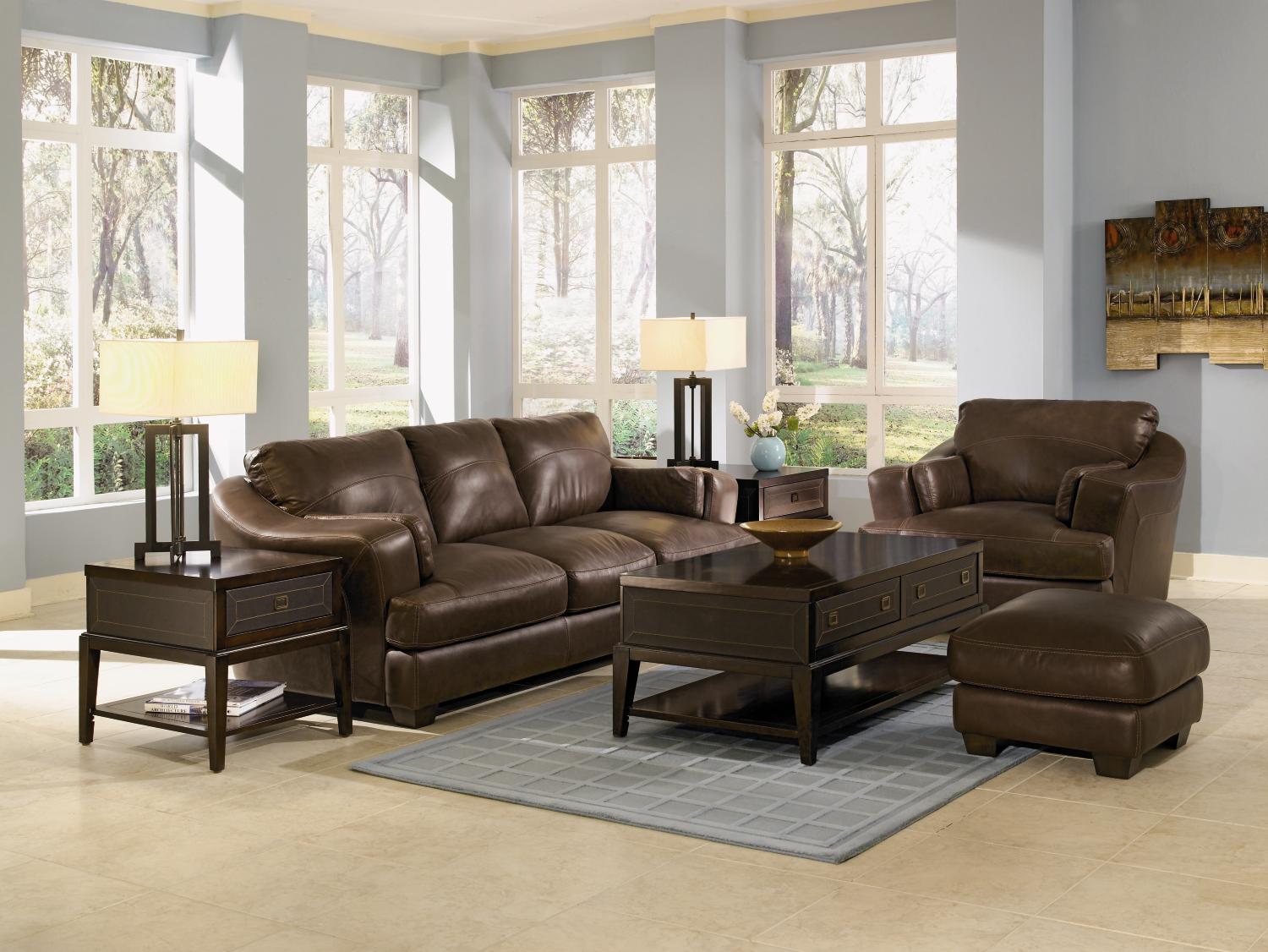 Marsala Chocolate 2-pc Leather Sofa & Chair Package