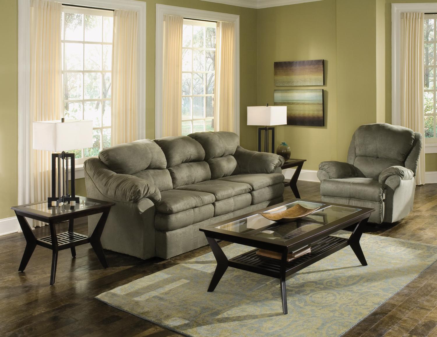 Sensations Olive 2-PC Sofa & Chaise Recliner Package