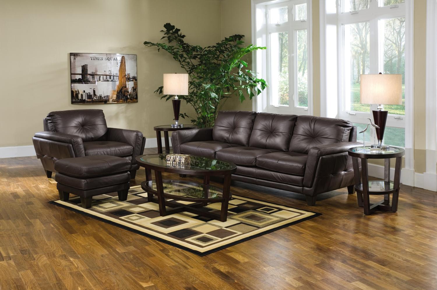 Veneto Chocolate 2-pc Leather Sofa & Chair Package