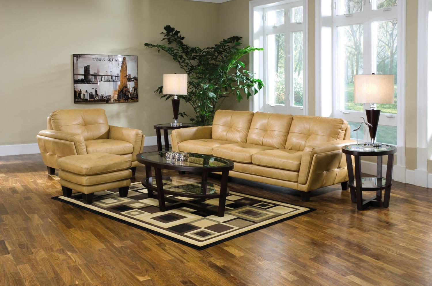Veneto Camel 2-pc Leather Sofa & Chair