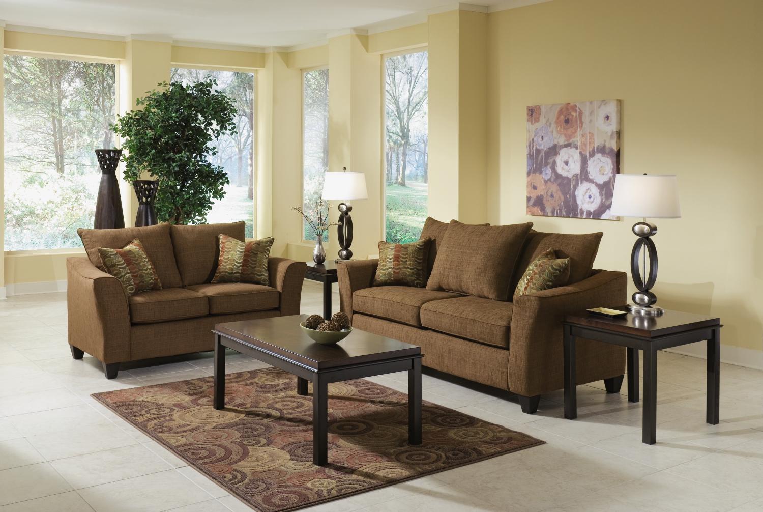 Salsa Nutmeg 2-pc Sofa & Loveseat Package