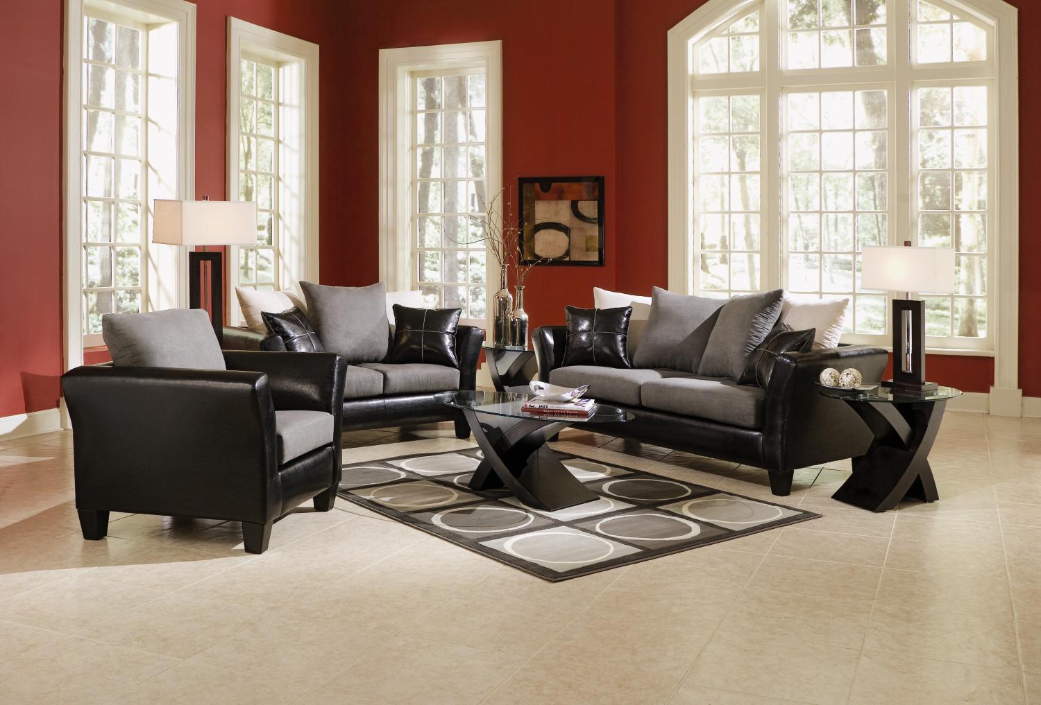 Walker Black 2-pc Sofa & Loveseat Package