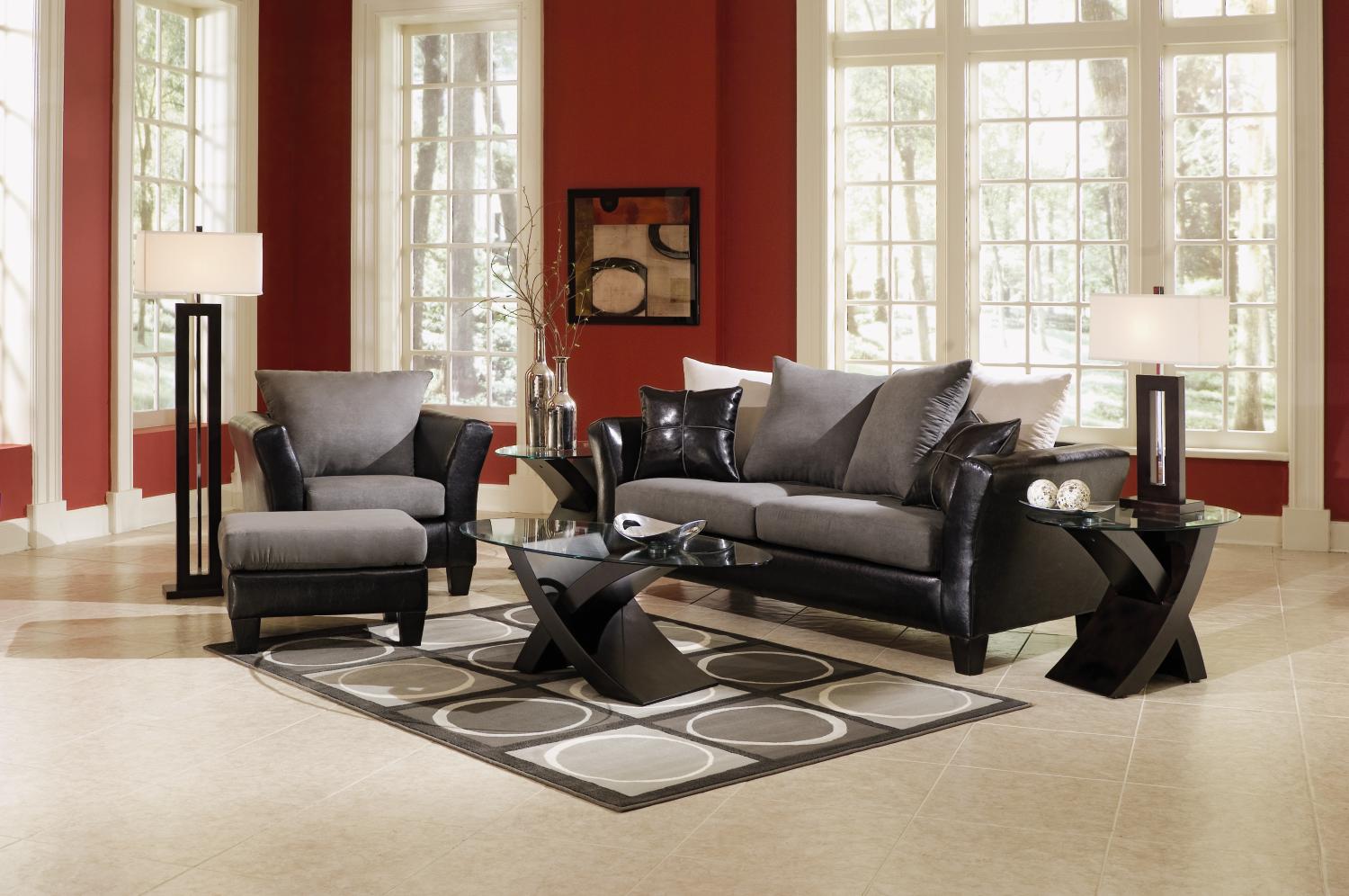 Walker Black 2-pc Sofa & Chair Package