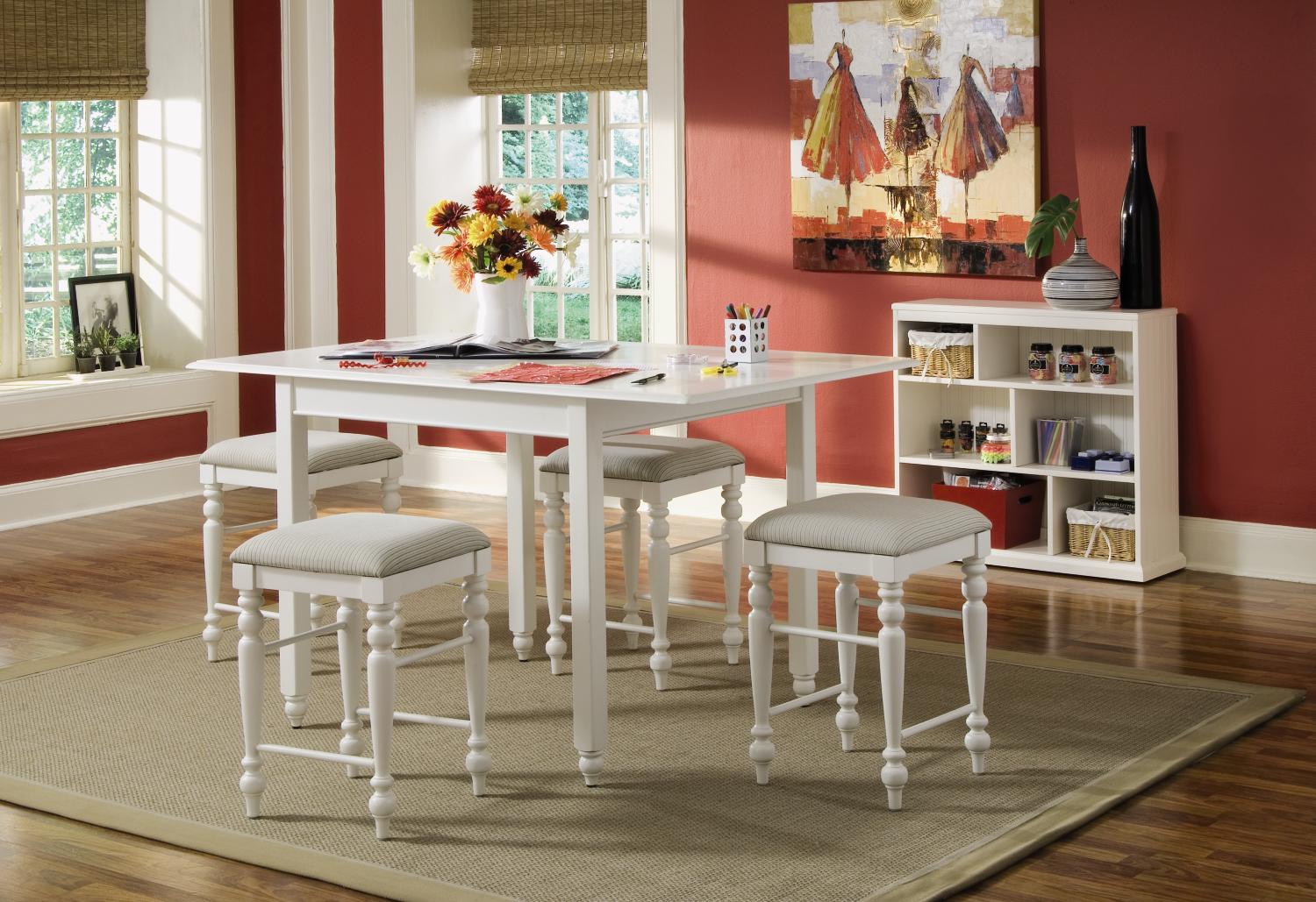 Sea Island White 5-pc Craft Table Set