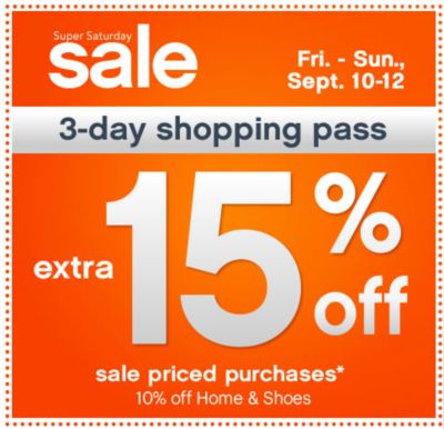 extra 15% off