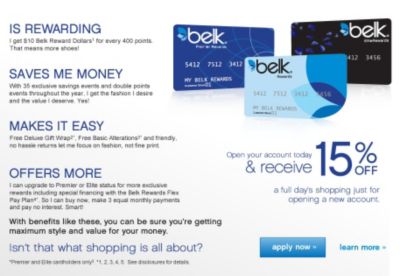 Belk Reward Card Benefits