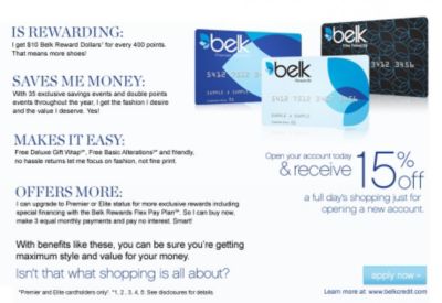 Belk Reward Card Benefits