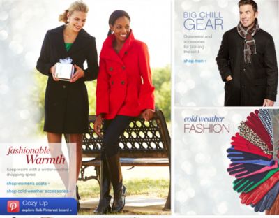 Fashionable Warmth Keep warm with a winter-weather shopping spree