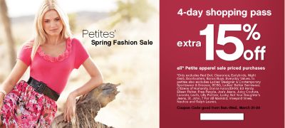 Women's Petites Coupon