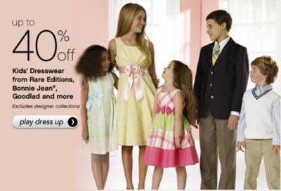 Up to 40% off Kids Dresswear from Rare Editions, Bonnie Jean&reg;, Goodlad and more