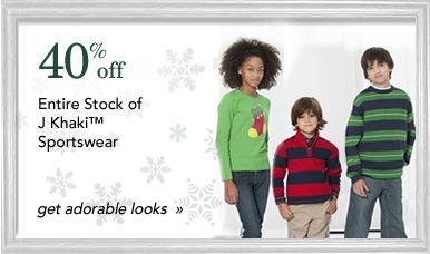 40% off Entire Stock of J Khaki&trade; Sportswear