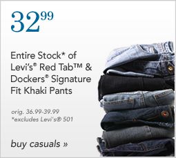 32.99 Men's Levi's&reg; Red Tab&trade; Jeans and Dockers&reg; Signature Fit Khaki Pants