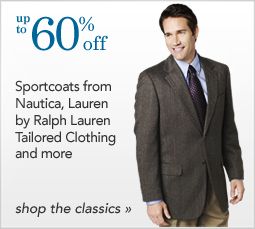 Up to 60% off Sportcoats from Nautica and Lauren by Ralph Lauren Tailored Clothing and more