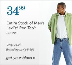 34.99 Entire Stock of Mens Levi's&reg; Red Tab&trade; Jeans