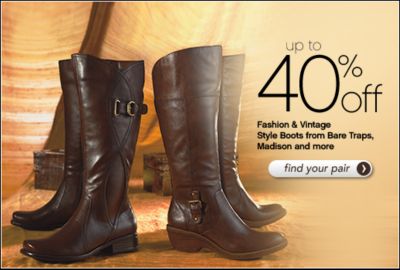 Up to 40% off Fashion and Vintage Style Boots from Madison, Bare Traps and more