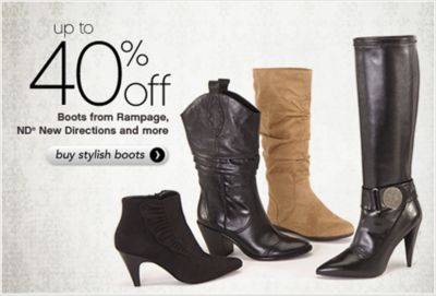 40% off Select Ladies Boots