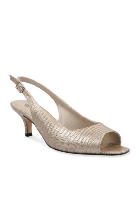 ReneÃ© Classie Peep-Toe Slingback - Available in Extended Sizes