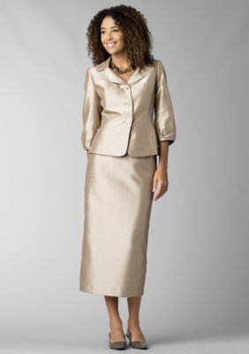 Kim Rogers&reg; Shantung Column Suit