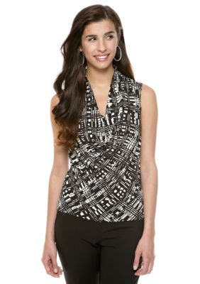 Calvin Klein Printed Drape Neck Top