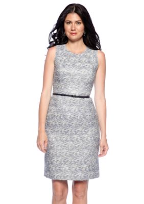 Calvin Klein Belted Tweed Sheath Dress