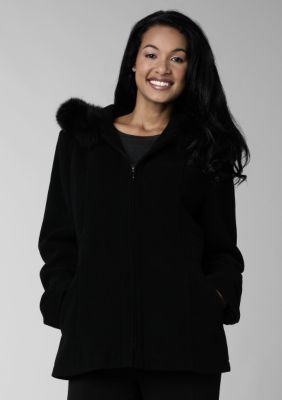 Forecaster Platinum Fur Trim Hooded Coat