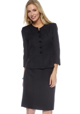 Le Suit Textured Skirt Suit